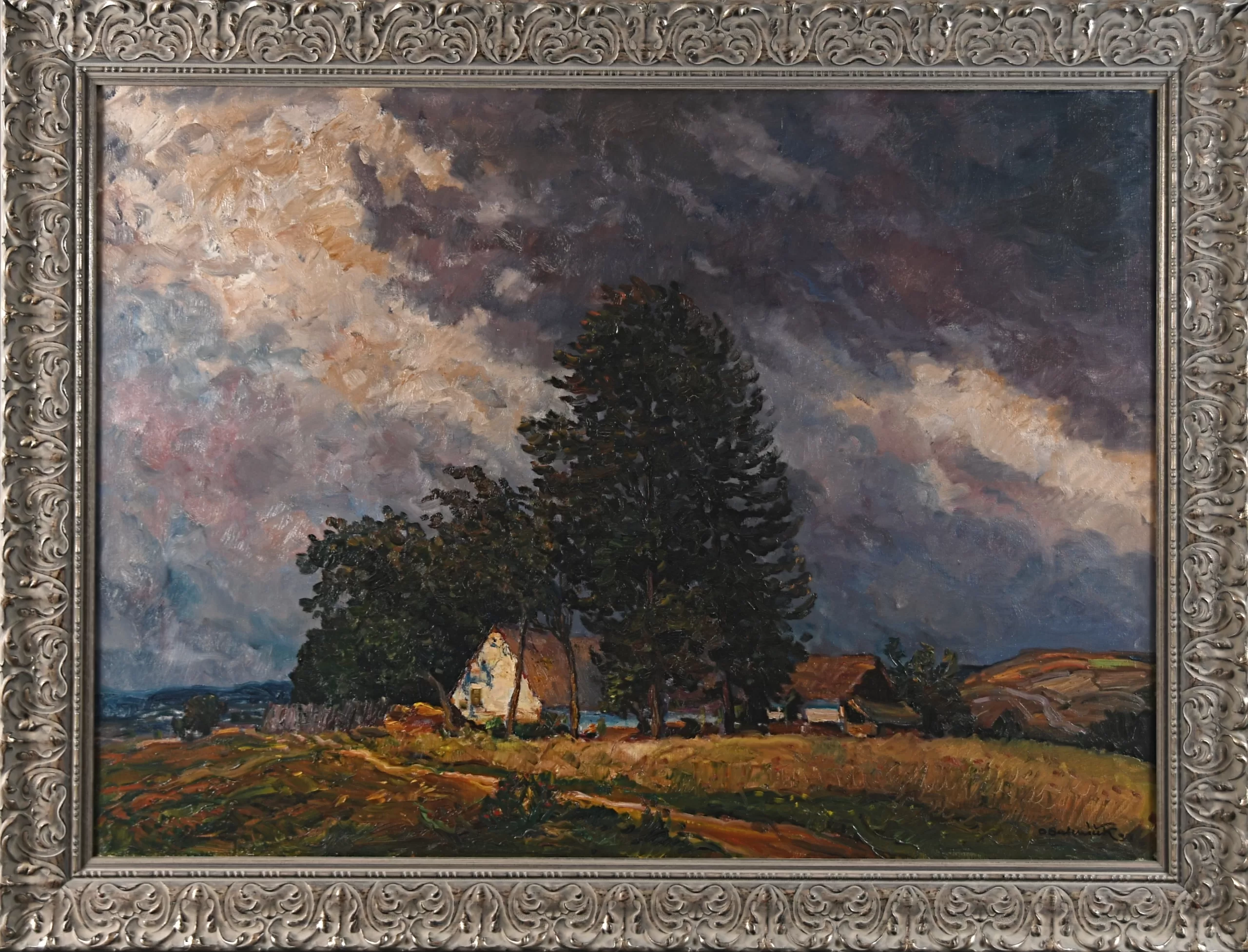 Přední strana obrazu, Bubeníček Ota (1871-1962), Před bouří na Svratce