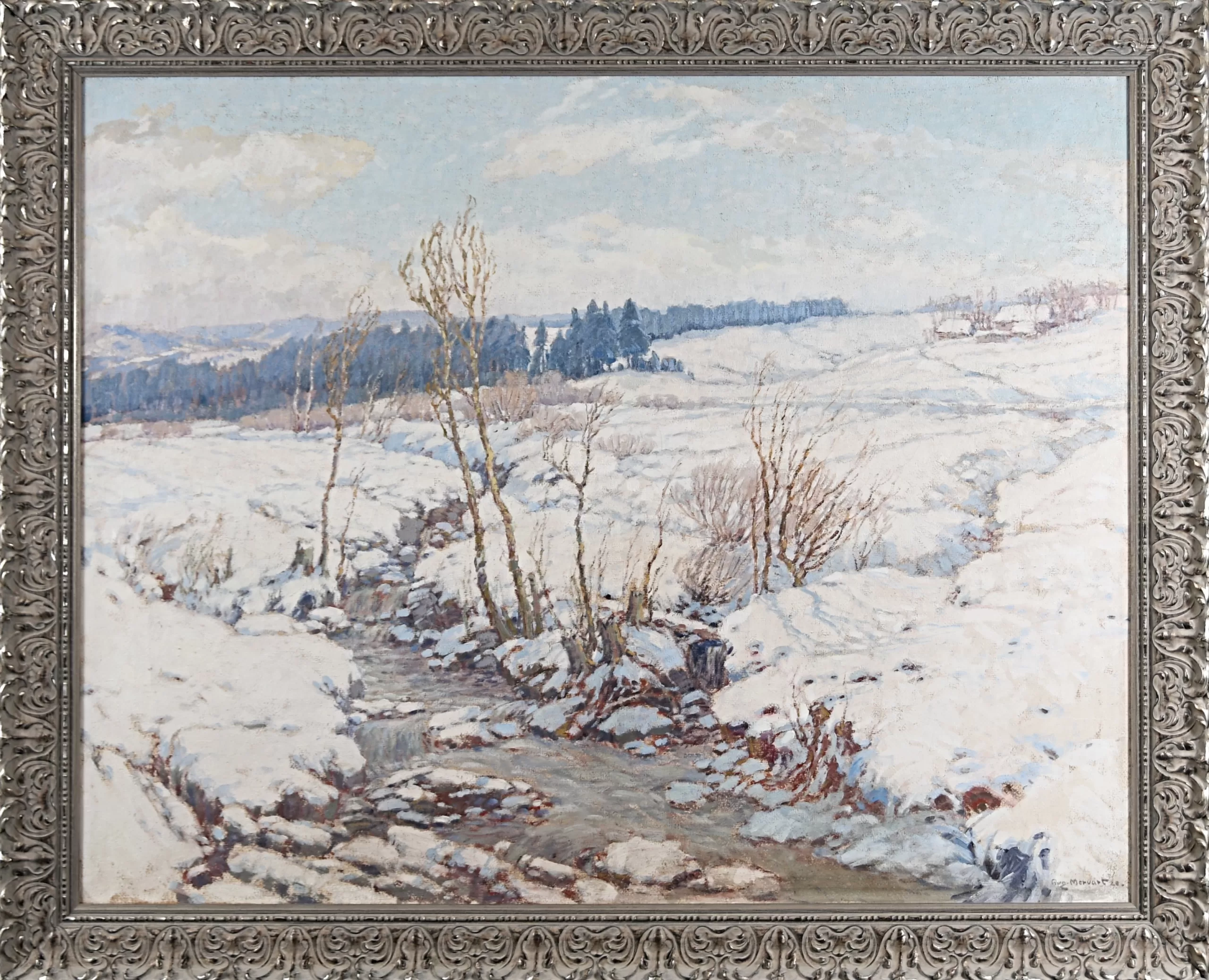 Přední strana obrazu, Mervart Augustin (1889-1968), Zimní krajina