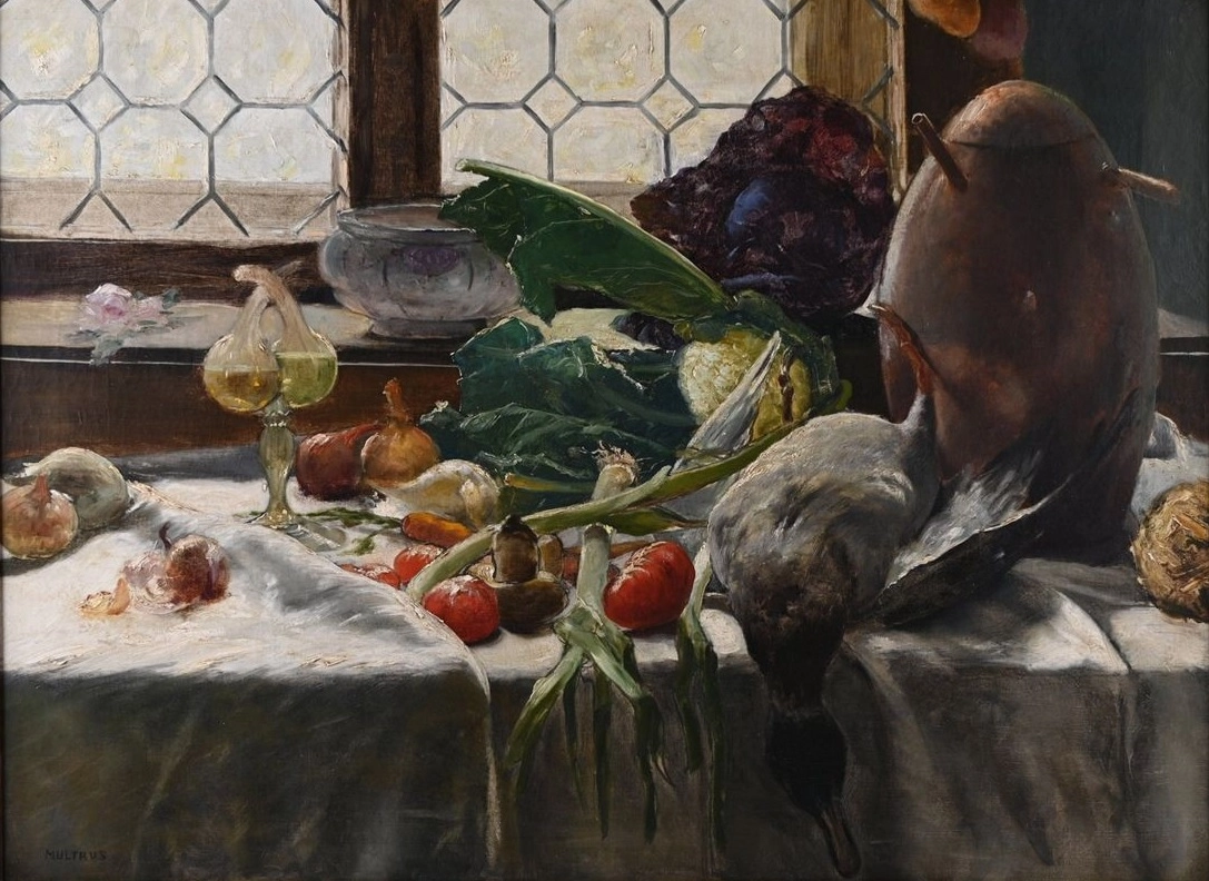 Multrus Josef (1898-1957), Zátiší s kachnou a zeleninou